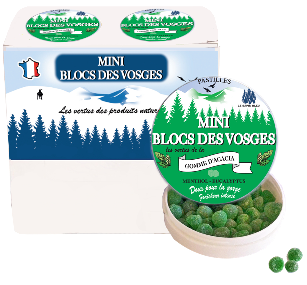 *Boite mini bloc des Vosges acacia 32g x 12