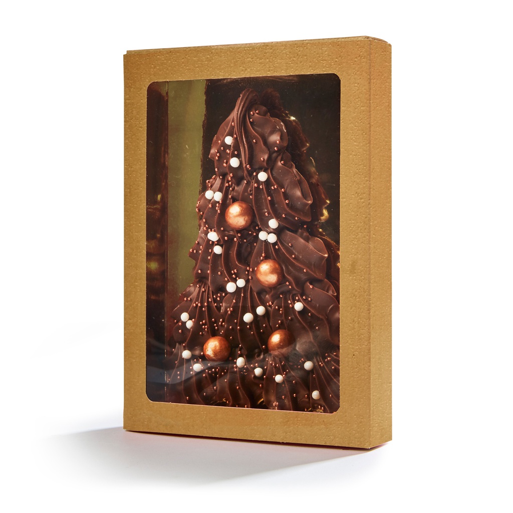 Boite cadeau sapin décoré choc lait 210gx10