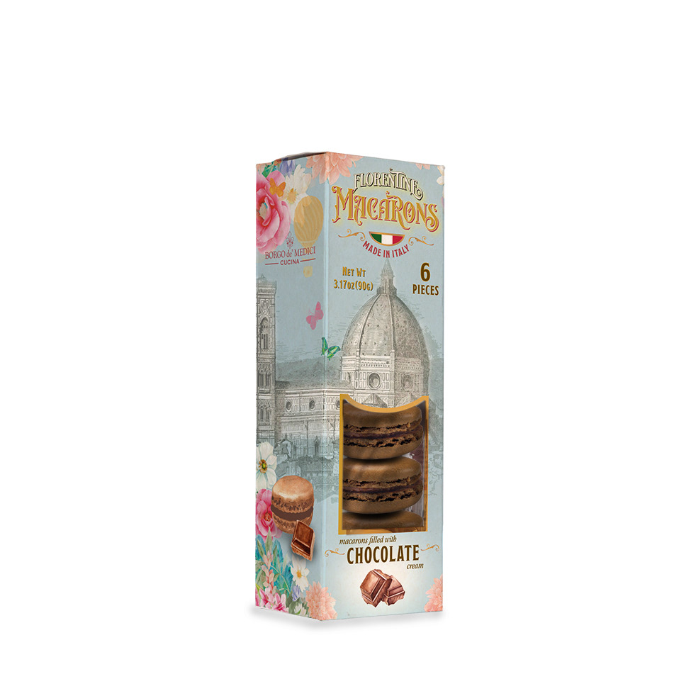 Boite de 6 macarons chocolat 90g X12