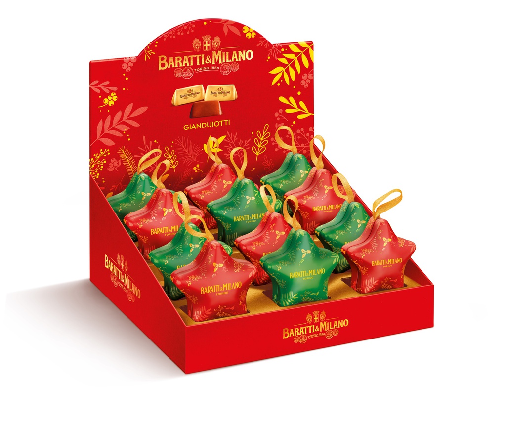 Etoile en métal garnie gianduiotti 38gx12