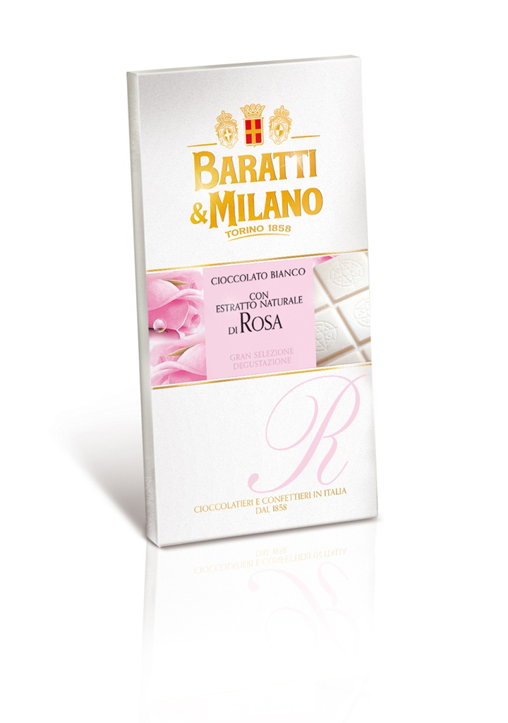 *Tablette chocolat blanc à la rose 75 g x 20