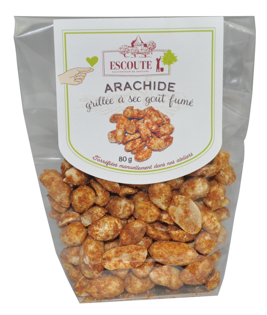 Sachet d'arachide grillée au goût fumé 80g X12