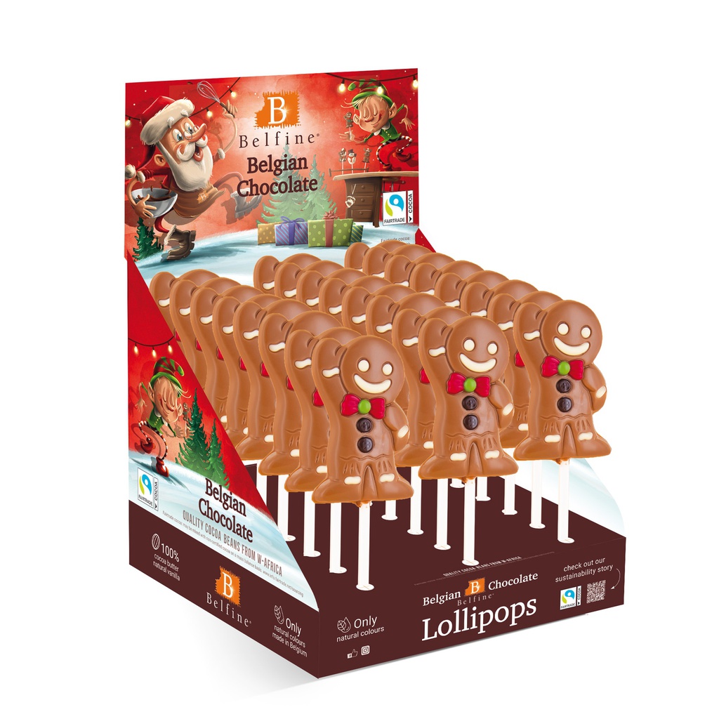 Sucette chocolat lait monsieur Ginger 25gx24