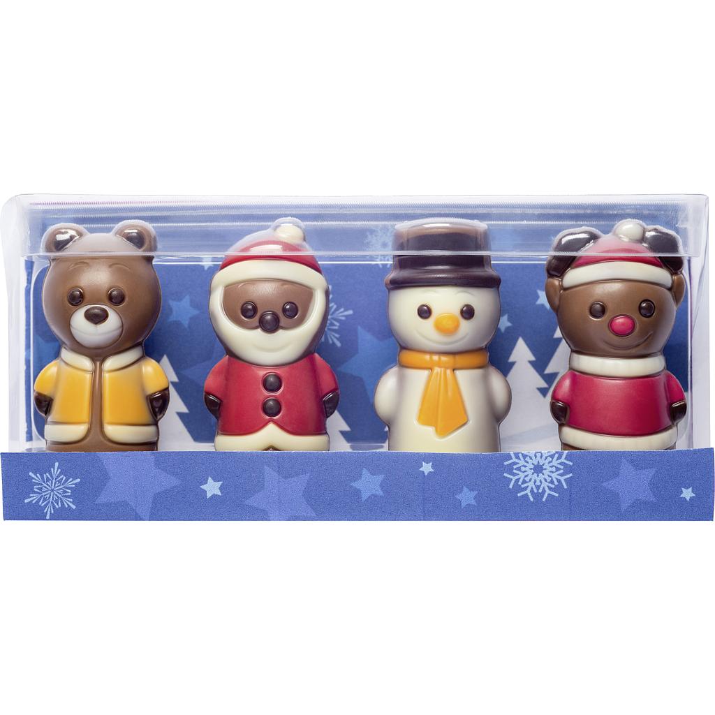 Boite cadeau 4 mini moulages noël 10gx9